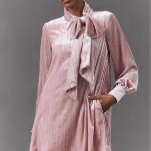 The Caroline Tie-Neck Mini dress (Maeve/Anthropologie)